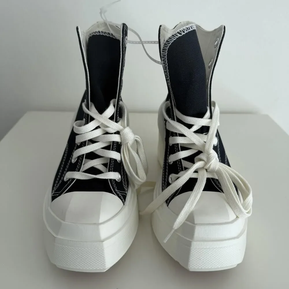 Converse Chuck 70 De‎ Luxe Wedge Shoes Womens 8 Black Platform A06478C EU 39